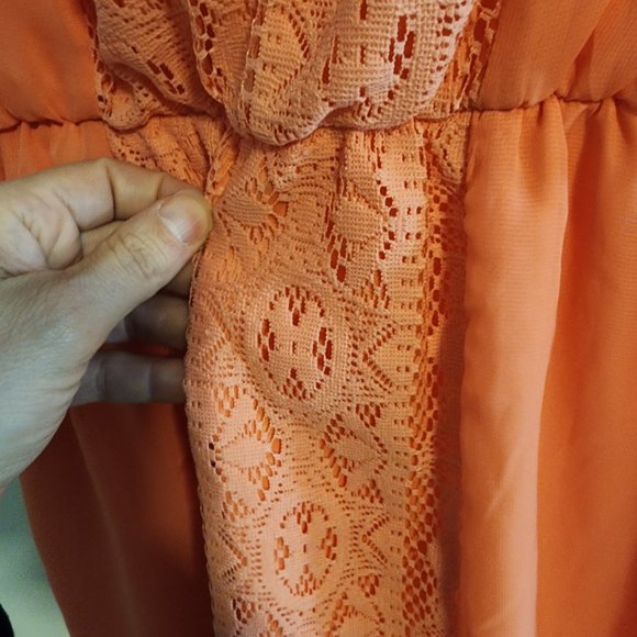 Socialite Pink Crochet Insert Pull On Tank Dress with Elastic Waist | Size S - Picture 3 of 6